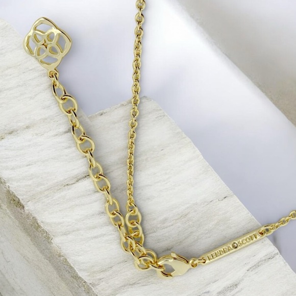 Kendra Scott Elisa Necklace in Teal Druzy Gold Tone - Picture 6 of 7